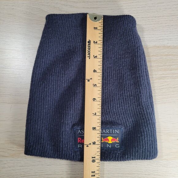 Red Bull Racing Aston Martin Classic Logo Slouchy Beanie Hat Navy Blue Puma - Picture 5 of 6